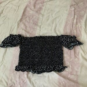 Urban Planet Floral Cropped Off Shoulder Top